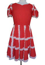 Partners Please Vintage 1970s Prairie Midi Dress Polkadot Lace Western Cottage picture