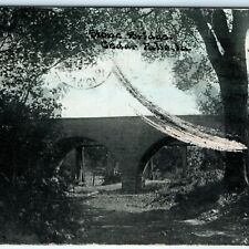 1911 Cedar Falls IA Stone Bridge Photo Postcard to Lost Nation IA Clara Smith A9 picture
