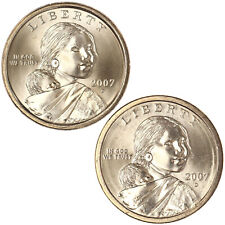 2007 P D Native American Sacagawea Brilliant Uncirculated Dollar 2 Coin Set picture