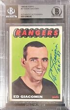 1965-66 Topps #21 Ed Giacomin Rookie RC Signed Auto BAS Authentic HOF picture
