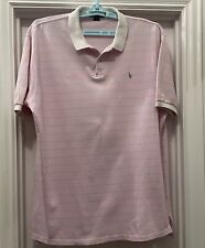 Vintage Ralph Lauren Polo Shirt Men XL Pink Stripped USA Made 90s picture