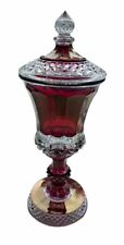 Vintage Westmoreland Ruby Flash Footed Urn Cranberry Candy Dish 13” picture
