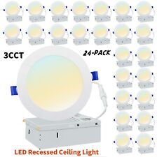 24 Pack 6 Inch 3CCT Ultra-Thin LED Recessed Ceiling Light with Junction Box picture