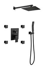 Mondawe Luxury Shower faucet Set Matte Black DTB5111MB WITH 4pc Wall Jets System picture