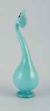 Murano, Venice, mouth-blown art glass vase in turquoise, organic form. 1960/70s. picture