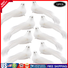 24pcs Feathered Birds Christmas Artificial White dove Clip-on Wedding Ornaments picture