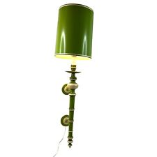 Vintage Phil Mar Wall Sconce Lamp Mid Century Green Beige Drum Shade 37