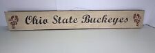 Large Vintage Ohio State Buckeyes Wooden Sign Brutus Buckeye Wire Mount picture