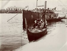 ITALY VENISE - year 1906 in gondola in front of St. George Major picture