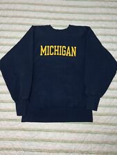 Vintage Michigan Champion Reverse Weave Crewneck Sweatshirt Navy Large picture