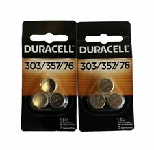 Duracell 303/357/76 Silver Oxide Button Battery, two 3 packs (6 batteries) picture