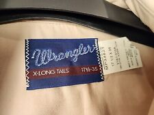 VTG Wrangler Shirt Mens 17.5 - 35 Tan  X Long Tails Brushpopper Western USA picture