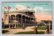 Lima-Peru, El Hipodromo, Antique Vintage Souvenir Postcard picture