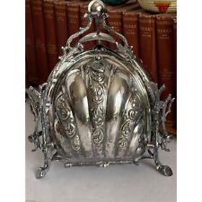 Antique Circa Late 1800's • Silver Plated Victorian Bun Warmer • Hand Chased picture