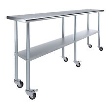 18 in. x 84 in. Stainless Steel Work Table with Casters | Work Station picture