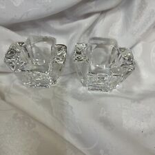 2 Orrefors Sweden Crystal Max Cross Votive Candle Holders By Anna Ehrner Retired picture