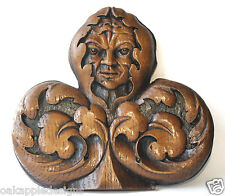 Green Man Reproduction Medieval Church Carving Unique Hand Made Oakapple Designs picture