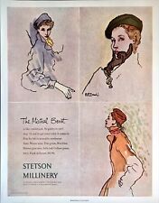 1947 Stetson Beret Hats Fashion Millinery Original Print Ad picture