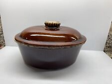 Vintage Hull Brown Drip Au Gratin Casserole Oven Proof Casserole Dish Lid 10” picture