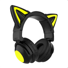 Black LED Cat-Ear Wireless Gaming Headset with Built-in Mic and Bluetooth picture