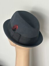 Dobbs New York 1950s Navy Fedora Hat Wool Felt Beautiful 6 7/8 picture