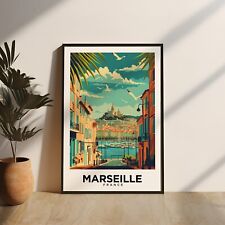 Marseille France Vintage Style FRAMED READY TO HANG or FRAMELESS Travel Poster picture