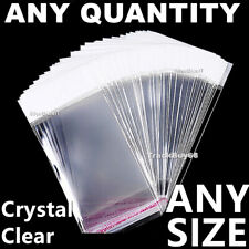100 Clear Reclosable Hang Hole Bags Lip Tape Seal Plastic Cello Small Resealable picture