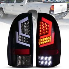 For 2005-2015 Toyota Tacoma Black Clear LED Tail Lights Yellow Turn Signal Light picture