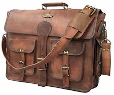  Handmade Men's Genuine Leather Vintage Laptop Messenger Briefcase Bag Satchel picture