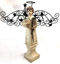Vintage Foreside Christmas Angel Curly Hair Boy Resin Folk Art picture