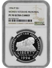 1994-P Women Veterans Memorial Commemorative Silver Dollar coin NGC PF70 UC picture