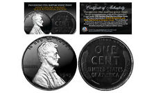 1943 BLACK RUTHENIUM Genuine Steel Wartime Wheat Penny Coin with SILVER LINCOLN picture