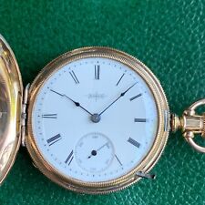 1889 Elgin Grade 95 6S 7 Jewels Gold Filled Fancy Hunter Case Pocket Watch picture