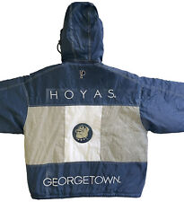 Vintage PRO PLAYER Georgetown HOYAS Puffer CHUNKY Coat Jacket Gray White Blue DC picture