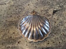 Vintage F & JL Silver Plate Clam Shell Dish England With Glass Insert picture