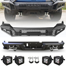 Front Rear Bumper Assembly w/LED Pod Lights+D-Rings For 2013-2018 Ram 1500 Truck picture