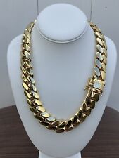 Miami Cuban Link 22 MM Chain Box Lock 10k PLATED Heavy Solid Handmade 500g Huge  picture