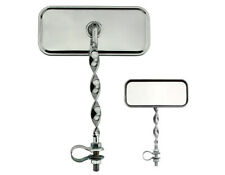 NEW VINTAGE LOWRIDER RECTANGLE FLAT TWISTED BICYCLE MIRROR IN ALL CHROME. picture