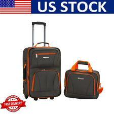 2 Pack Rolling Softside Upright Luggage Set Carry On Suitcase Expandable Travel picture