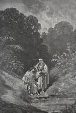 Antique Religious Art Print 1880 Gustave Dore David and Johnathan Christianity picture