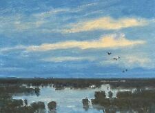 Twilight Wetlands Realism Landscape OIL PAINTING ART IMPRESSIONIST Original picture