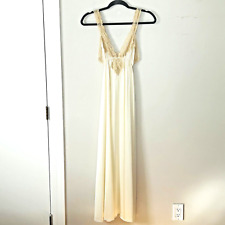Vtg Kayser Long Chemise Size XS Ivory Nightgown Flowy Lace Trim Romantic picture