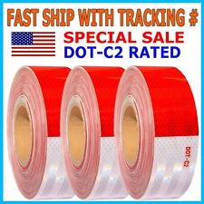 Conspicuity Tape DOT-C2 Approved Reflective Trailer Red White 2”x50’ /1 Roll picture