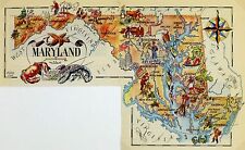 Maryland Vintage Pictorial Map (Small/Index Card size) picture