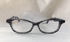 NEW Wissing Handmade Custom Petite Gray Cat Eye Striped Eyeglasses Frames $360 picture