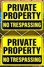 🇺🇸2-Pack No Trespassing Signs Private Property 10 x 7 Inch Rust Free Aluminum picture