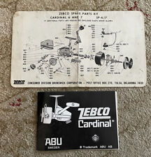 Zebco Cardinal Reel Manual and Cardinal 6/7 Spare Parts List picture