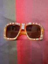 GUCCI ITALY RARE SOLD OUT HOLLYWOOD FOREVER OVERSIZED SQUARE CRYSTAL SUNGLASSES picture
