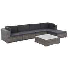 vidaXLPatio Sofa Set Sectional Sofa Outdoor Furniture 6 Piece Poly Rattan Gray v picture