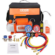 VEVOR 1/4 HP HVAC Vacuum Pump and Gauge Set 4 CFM Manifold Gauge Kit with Hose picture